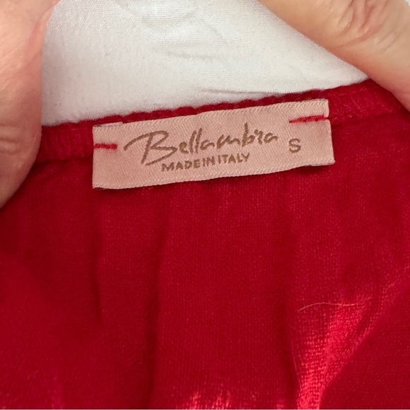 Red Linen Puff Sleeve Blouse Size Small - Picture 7 of 9